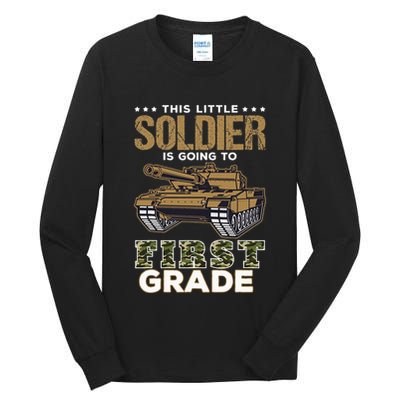 Military Army Camo Tanks First Grade Back To School Tall Long Sleeve T-Shirt