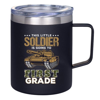 Military Army Camo Tanks First Grade Back To School 12oz Stainless Steel Coffee Mug