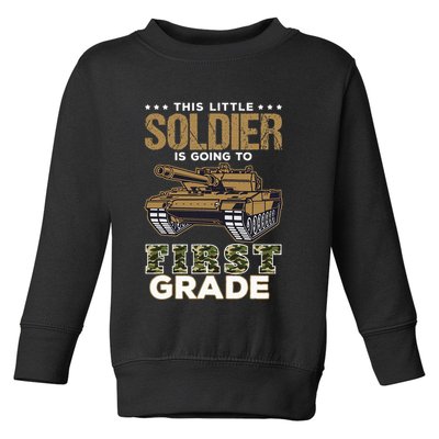 Military Army Camo Tanks First Grade Back To School Toddler Sweatshirt