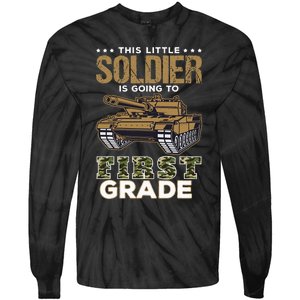 Military Army Camo Tanks First Grade Back To School Tie-Dye Long Sleeve Shirt