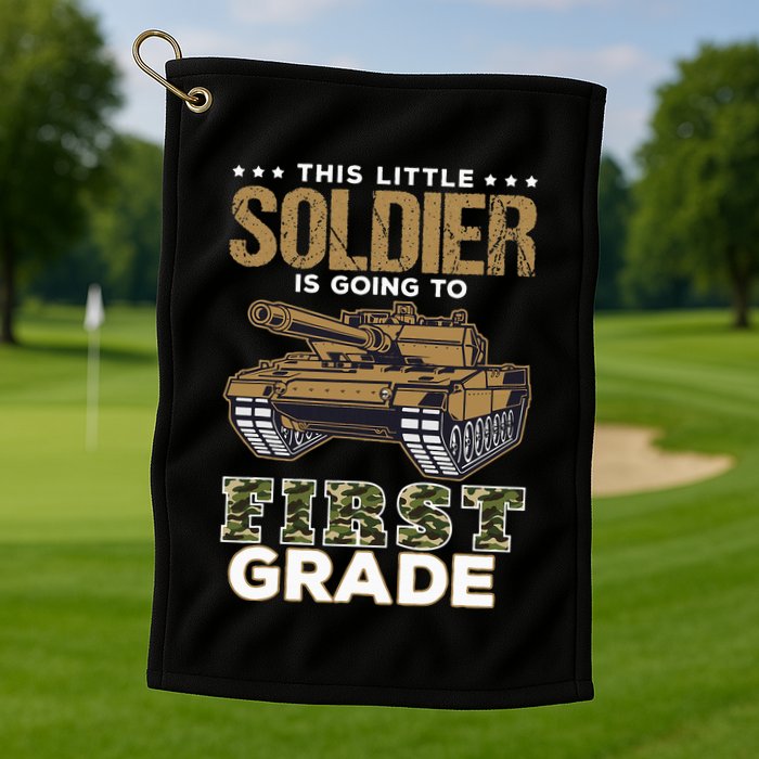 Military Army Camo Tanks First Grade Back To School Golf Towel