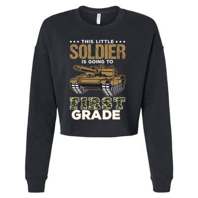 Military Army Camo Tanks First Grade Back To School Cropped Pullover Crew