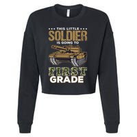 Military Army Camo Tanks First Grade Back To School Cropped Pullover Crew