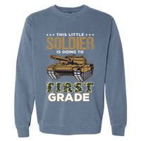 Military Army Camo Tanks First Grade Back To School Garment-Dyed Sweatshirt