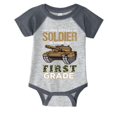 Military Army Camo Tanks First Grade Back To School Infant Baby Jersey Bodysuit