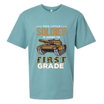 Military Army Camo Tanks First Grade Back To School Sueded Cloud Jersey T-Shirt