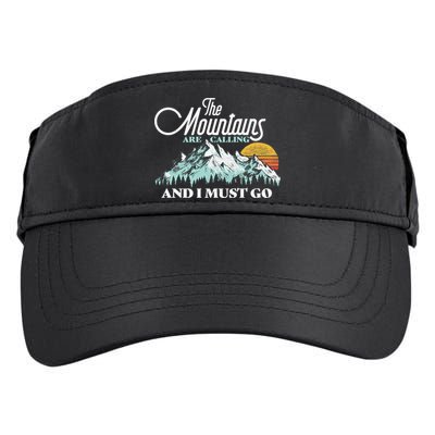 Mountains Are Calling & I Must Go Retro Vintage Adult Drive Performance Visor