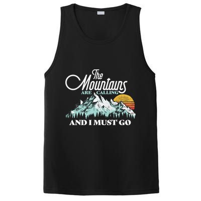 Mountains Are Calling & I Must Go Retro Vintage PosiCharge Competitor Tank