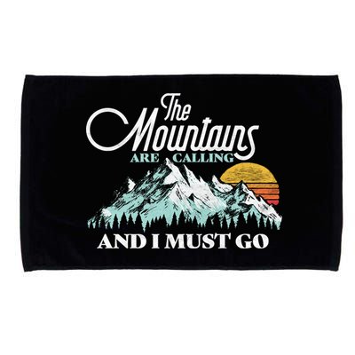 Mountains Are Calling & I Must Go Retro Vintage Microfiber Hand Towel