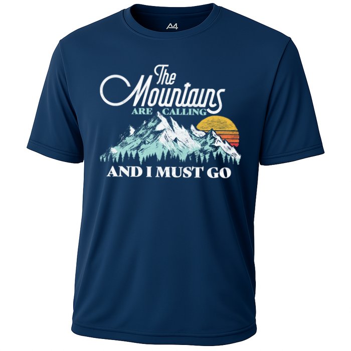 Mountains Are Calling & I Must Go Retro Vintage Performance Shirt