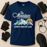 Mountains Are Calling & I Must Go Retro Vintage Performance Shirt