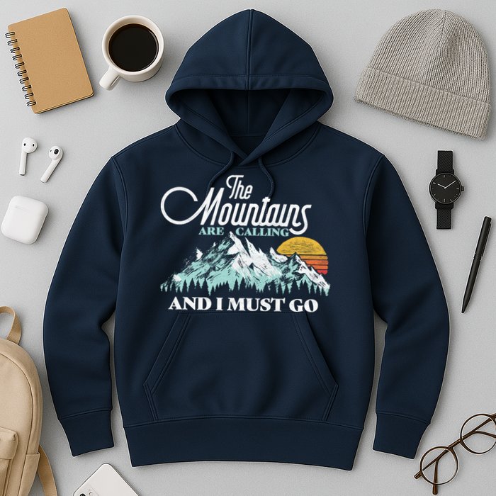 Mountains Are Calling & I Must Go Retro Vintage Hoodie