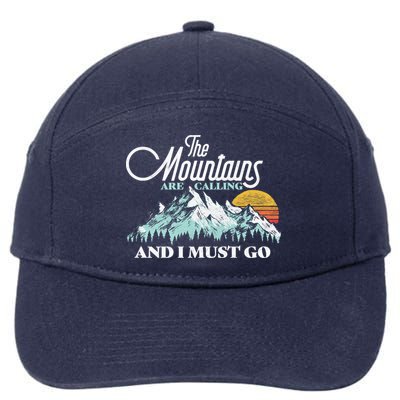 Mountains Are Calling & I Must Go Retro Vintage 7-Panel Snapback Hat