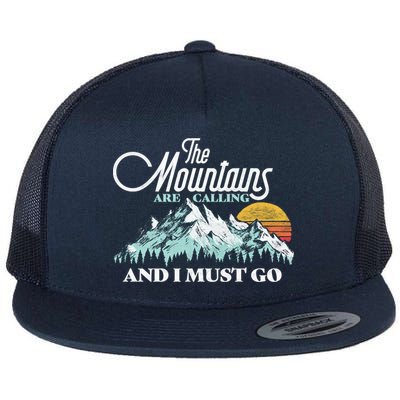 Mountains Are Calling & I Must Go Retro Vintage Flatbill Hat
