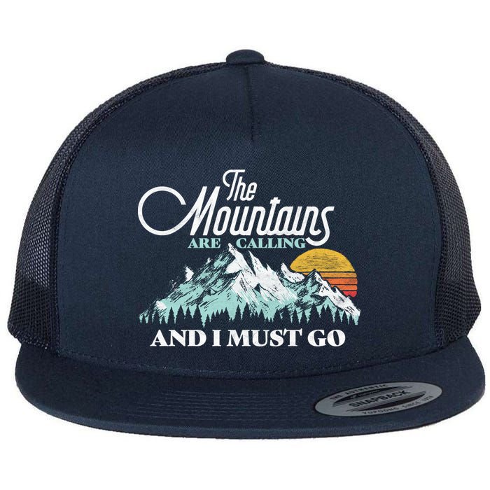Mountains Are Calling & I Must Go Retro Vintage Flatbill Hat