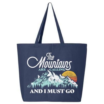 Mountains Are Calling & I Must Go Retro Vintage 25L Jumbo Tote
