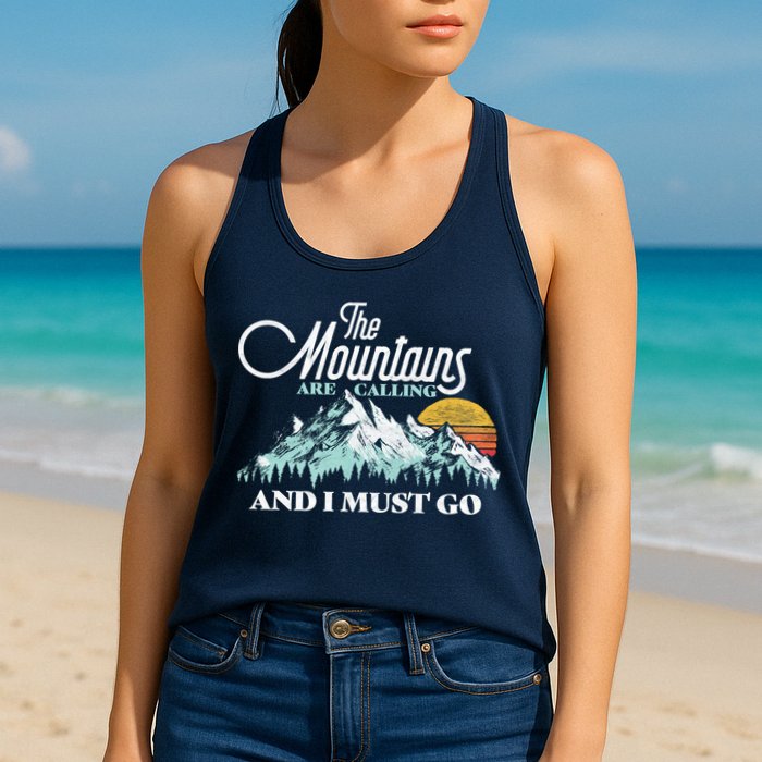 Mountains Are Calling & I Must Go Retro Vintage Womens Tank Top
