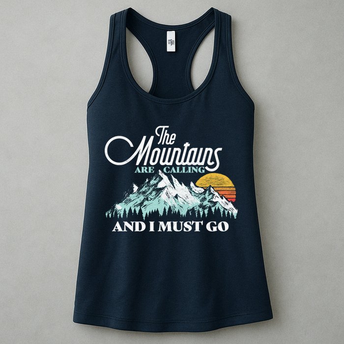 Mountains Are Calling & I Must Go Retro Vintage Womens Tank Top
