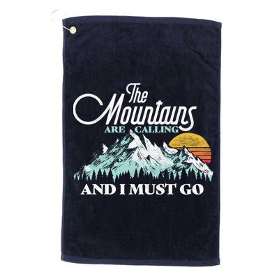 Mountains Are Calling & I Must Go Retro Vintage Golf Towel