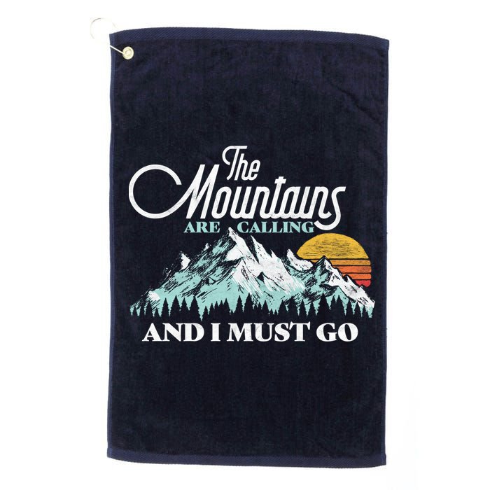 Mountains Are Calling & I Must Go Retro Vintage Golf Towel