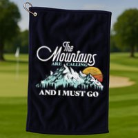 Mountains Are Calling & I Must Go Retro Vintage Golf Towel