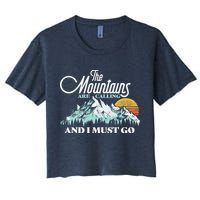 Mountains Are Calling & I Must Go Retro Vintage Crop Top