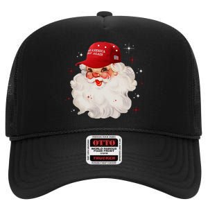 Make A Christmas Great Again Xmas Trump Maga Pajamas Santa High Crown Mesh Back Trucker Hat