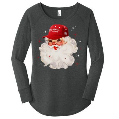 Make A Christmas Great Again Xmas Trump Maga Pajamas Santa Women's Perfect Tri Tunic Long Sleeve Shirt