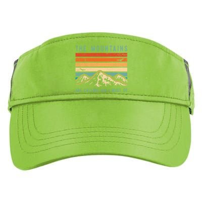 Mountains Are Calling And I Must Go Retro Vintage 80s Mountain Gift Adult Drive Performance Visor