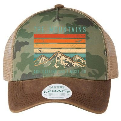 Mountains Are Calling And I Must Go Retro Vintage 80s Mountain Gift Legacy Tie Dye Trucker Hat