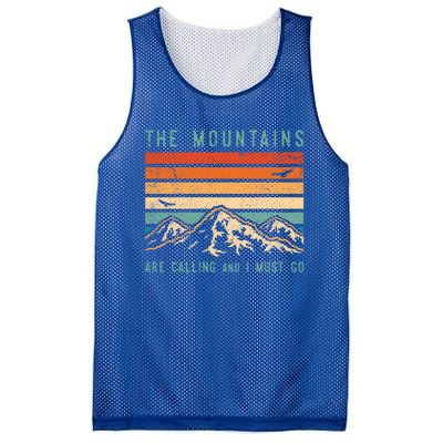 Mountains Are Calling And I Must Go Retro Vintage 80s Mountain Gift Mesh Reversible Basketball Jersey Tank