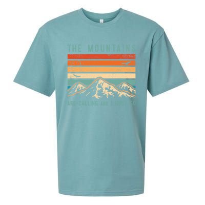 Mountains Are Calling And I Must Go Retro Vintage 80s Mountain Gift Sueded Cloud Jersey T-Shirt