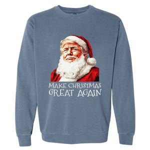 Make A Christmas Great Again Xmas President Trump Maga Santa Garment-Dyed Sweatshirt