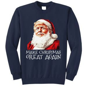 Make A Christmas Great Again Xmas President Trump Maga Santa Tall Sweatshirt