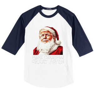 Make A Christmas Great Again Xmas President Trump Maga Santa Baseball Sleeve Shirt