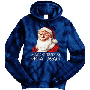 Make A Christmas Great Again Xmas President Trump Maga Santa Tie Dye Hoodie