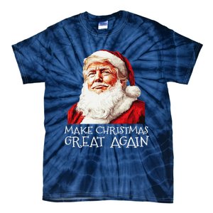 Make A Christmas Great Again Xmas President Trump Maga Santa Tie-Dye T-Shirt