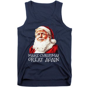 Make A Christmas Great Again Xmas President Trump Maga Santa Tank Top