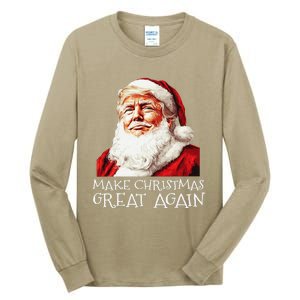 Make A Christmas Great Again Xmas President Trump Maga Santa Tall Long Sleeve T-Shirt