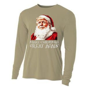 Make A Christmas Great Again Xmas President Trump Maga Santa Cooling Performance Long Sleeve Crew