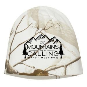 Mountains Are Calling And I Must Go Nature Lover Kati - Camo Knit Beanie