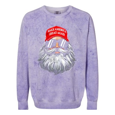 Make A Christmas Great Again Funny Xmas Trump Santa Pajamas Colorblast Crewneck Sweatshirt