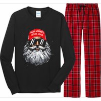 Make A Christmas Great Again Funny Xmas Trump Santa Pajamas Long Sleeve Pajama Set