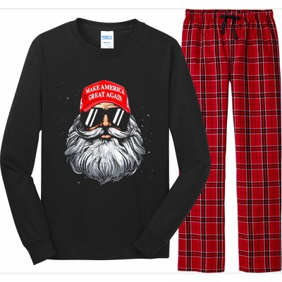 Make A Christmas Great Again Funny Xmas Trump Santa Pajamas Long Sleeve Pajama Set