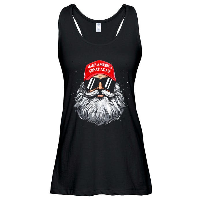 Make A Christmas Great Again Funny Xmas Trump Santa Pajamas Ladies Essential Flowy Tank