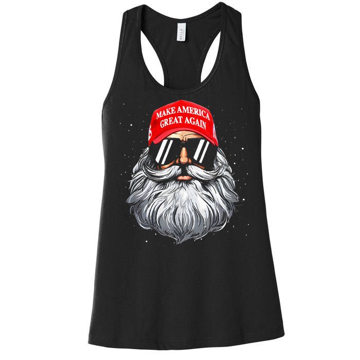 Make A Christmas Great Again Funny Xmas Trump Santa Pajamas Women's Racerback Tank