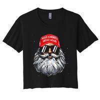 Make A Christmas Great Again Funny Xmas Trump Santa Pajamas Women's Crop Top Tee