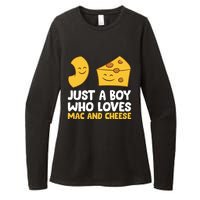 Macaroni And Cheese Just A Boy Who Loves Mac And Cheese Funny Gift Womens CVC Long Sleeve Shirt