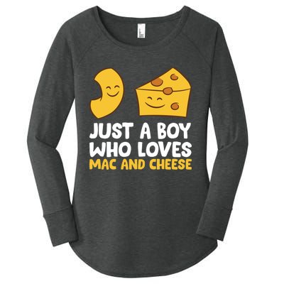 Macaroni And Cheese Just A Boy Who Loves Mac And Cheese Funny Gift Women's Perfect Tri Tunic Long Sleeve Shirt