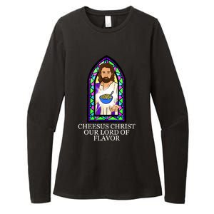 Mac And Cheese Lover Cheesus Christ Our Lord In Flavor Womens CVC Long Sleeve Shirt